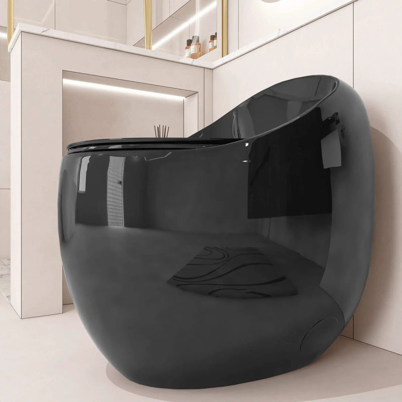 Nuvia Modern 1.28 GPF Single Flush 1-Piece Ceramic Egg-Shaped Toilet (SAK93341) by SAKSBY WHOLESALE