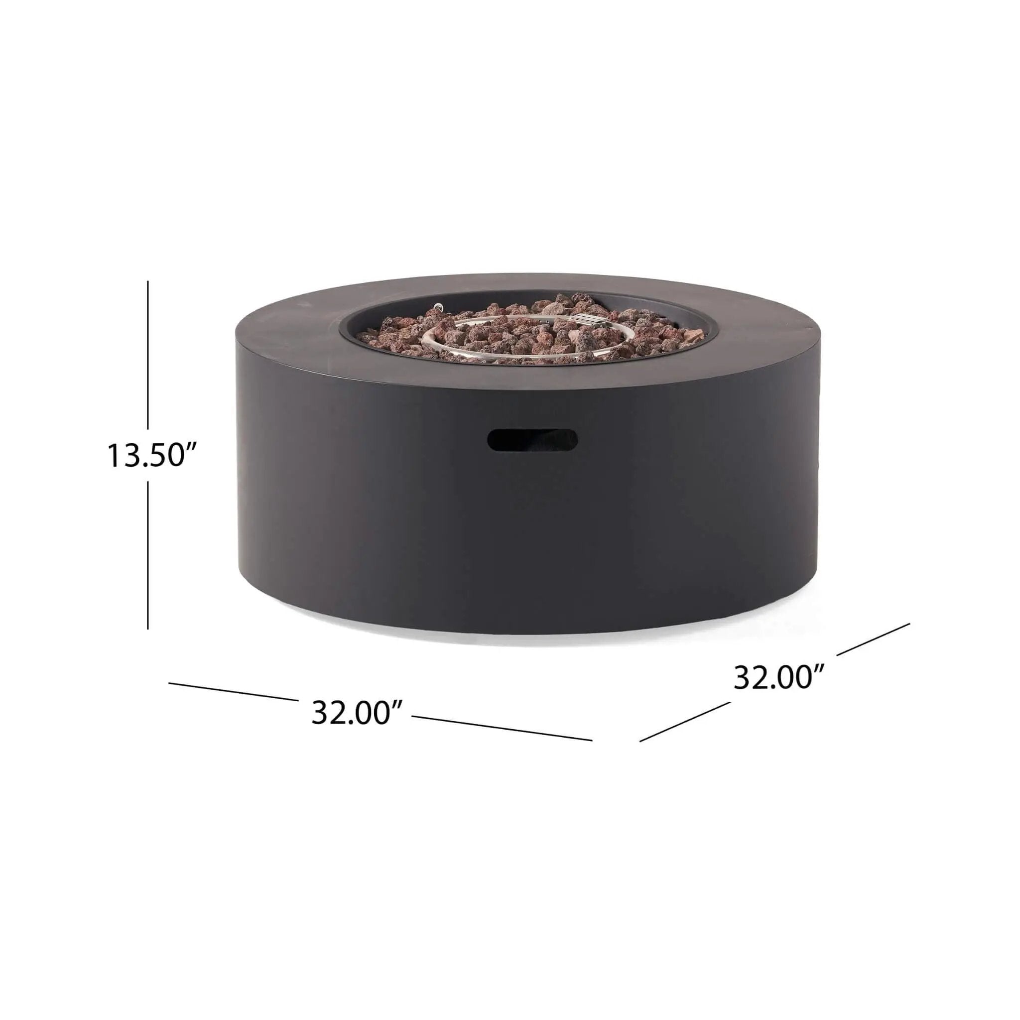 Alora Modern 32-Inch 40K BTU Round Iron Propane Fire Pit (SAK29102) by SAKSBY WHOLESALE