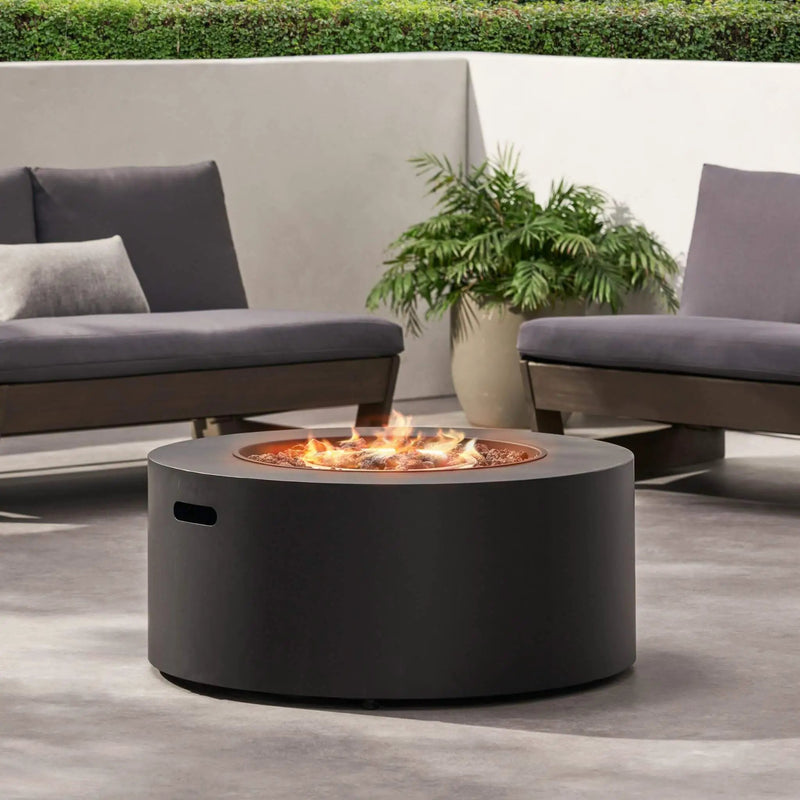 Alora Modern 32-Inch 40K BTU Round Iron Propane Fire Pit (SAK29102) by SAKSBY WHOLESALE