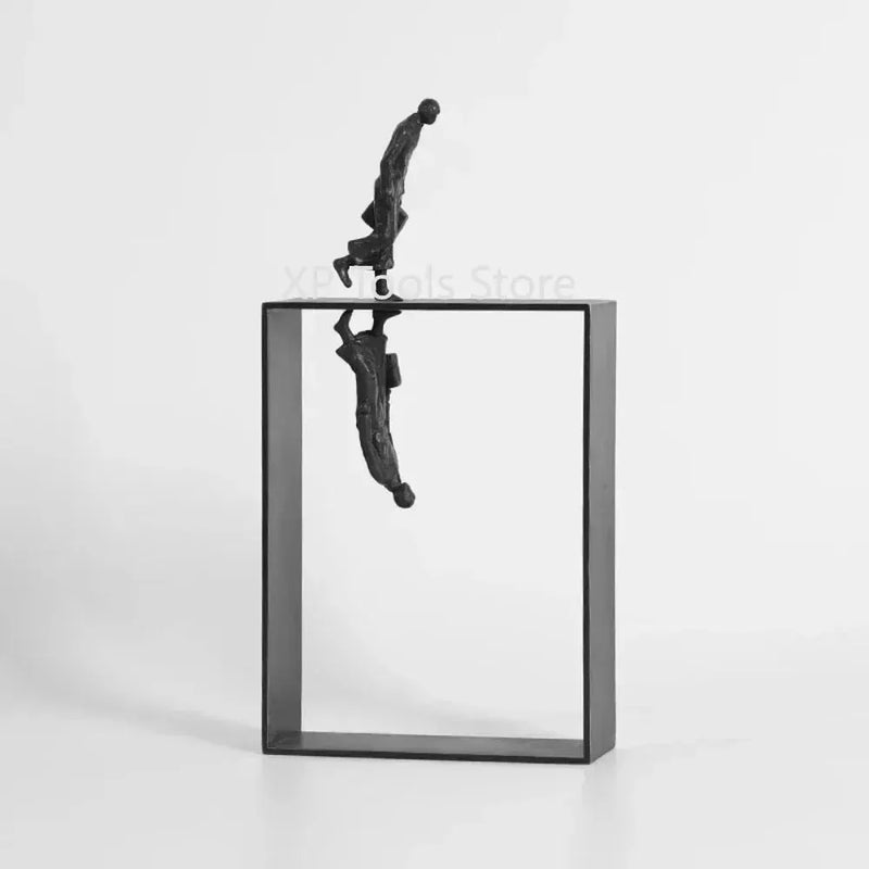 Modern Abstract Statue Black Metal Framed Figures for Your Home by House Of Avana