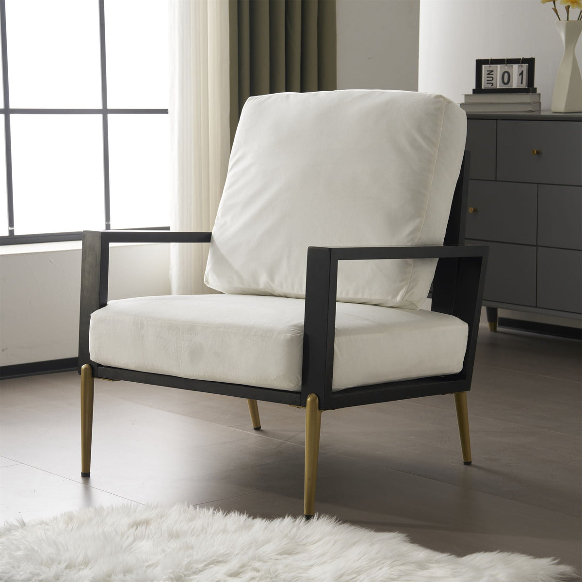 Modern Armchair With Solid Wood Frame and Adjustable Backrest - White or Light Blue, photo 7 of 8