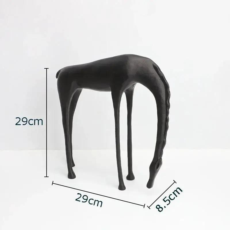 Modern Minimalist Black Horse Sculpture Decorative Figurine by House Of Avana