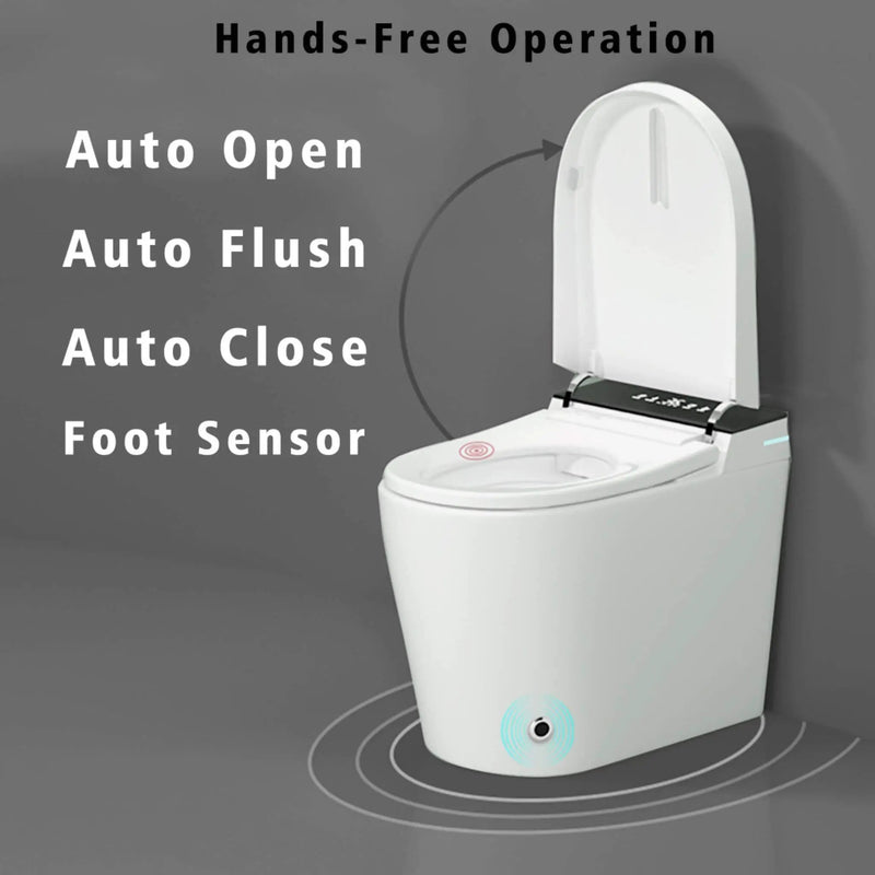 Nuvia Modern Compact Smart Tankless Toilet With Bidet, Auto Open, Auto Flush, Heated Seat And Air Dryer (SAK51990) by SAKSBY WHOLESALE