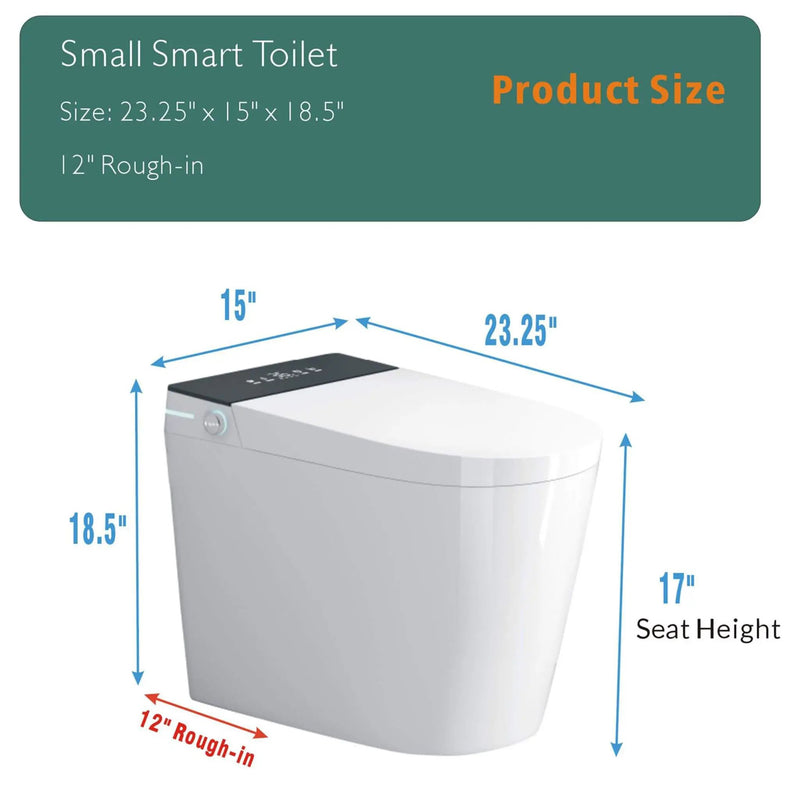 Nuvia Modern Compact Smart Tankless Toilet With Bidet, Auto Open, Auto Flush, Heated Seat And Air Dryer (SAK51990) by SAKSBY WHOLESALE
