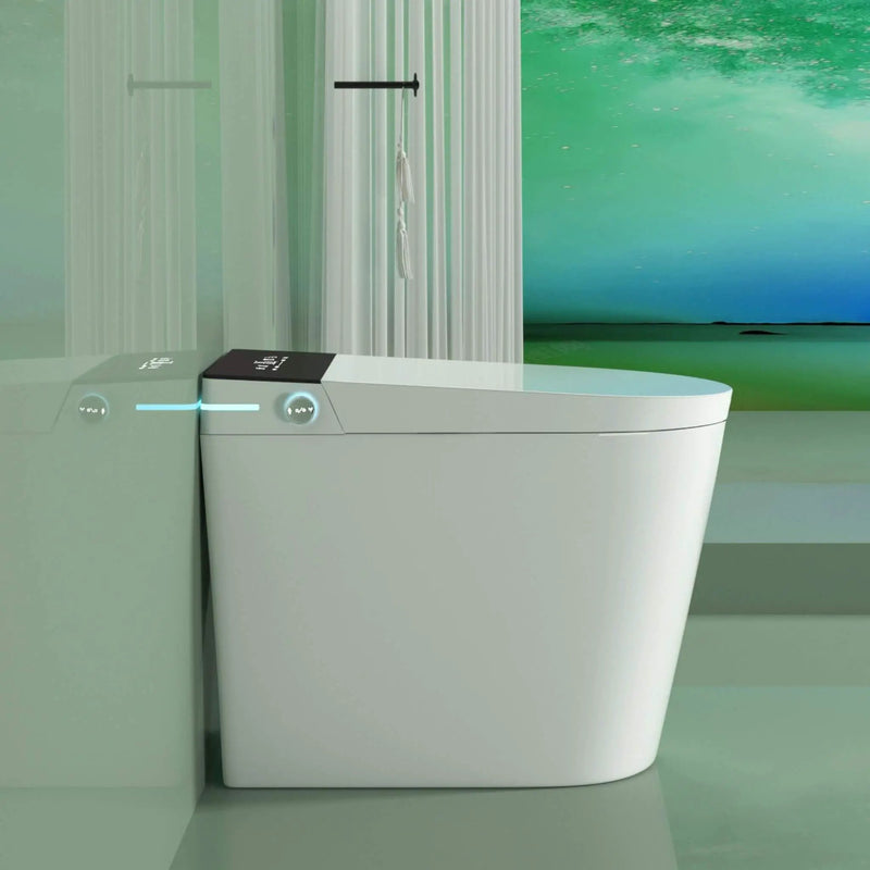 Nuvia Modern Compact Smart Tankless Toilet With Bidet, Auto Open, Auto Flush, Heated Seat And Air Dryer (SAK51990) by SAKSBY WHOLESALE