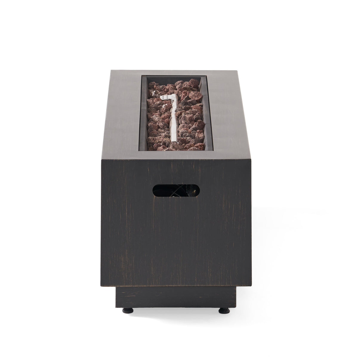 Modern Dark Grey 40' Outdoor Iron Propane Fire Pit, photo 13 of 16