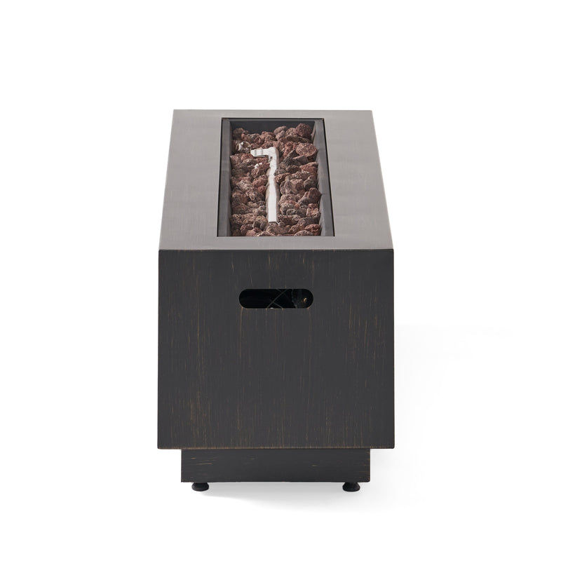 Modern Dark Grey 40' Outdoor Iron Propane Fire Pit, photo 13 of 16