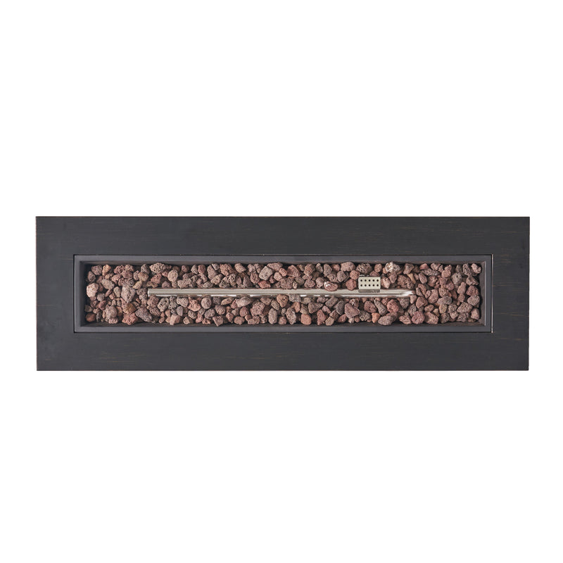 Modern Dark Grey 40' Outdoor Iron Propane Fire Pit, photo 14 of 16