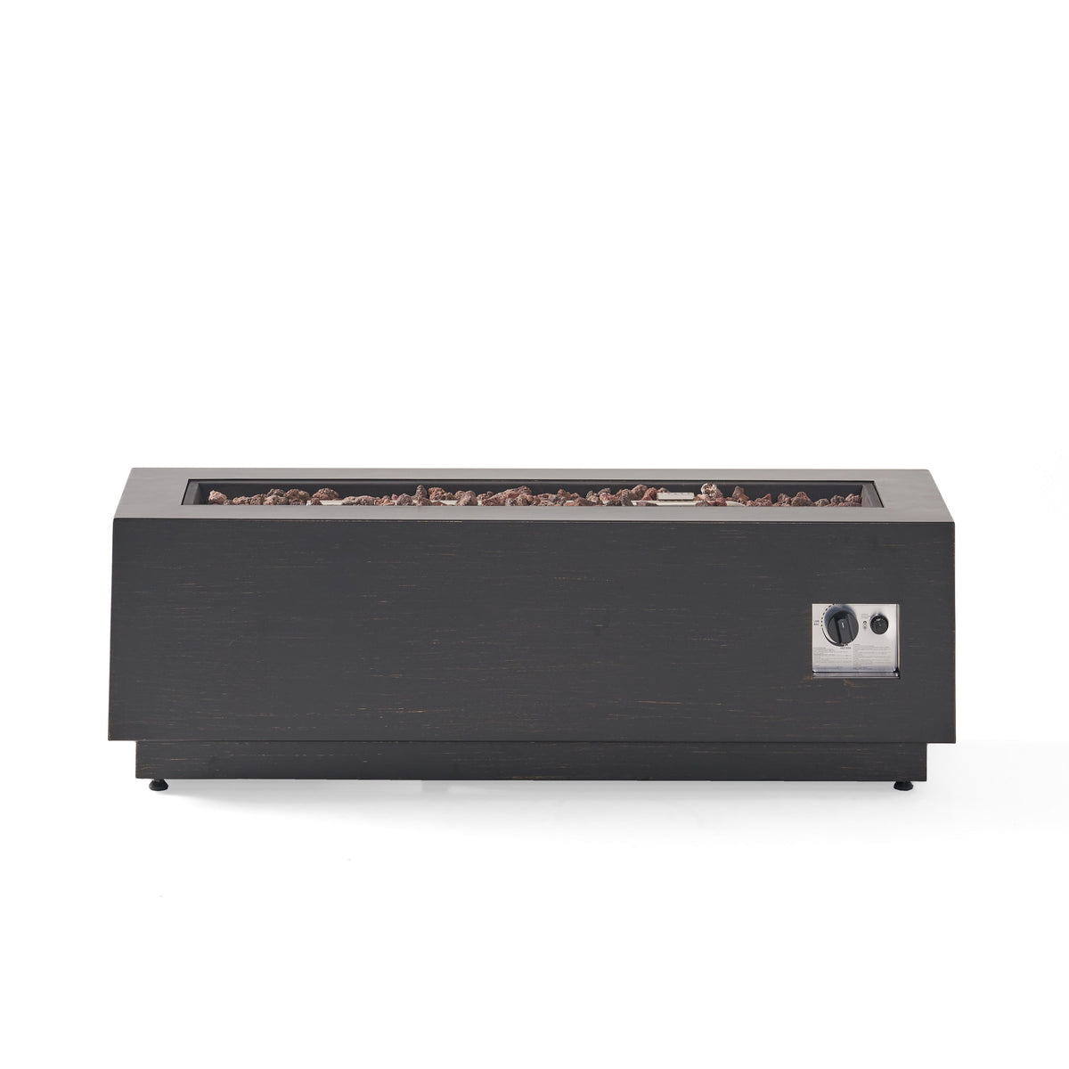Modern Dark Grey 40' Outdoor Iron Propane Fire Pit, photo 5 of 16