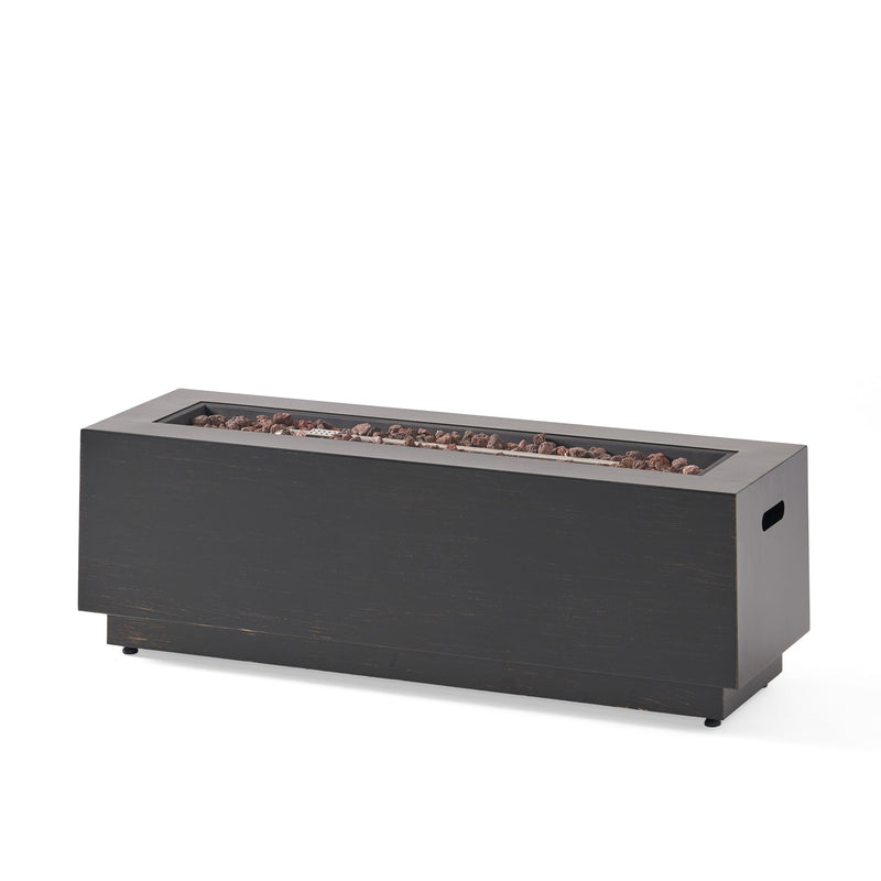 Modern Dark Grey 40' Outdoor Iron Propane Fire Pit, photo 6 of 16