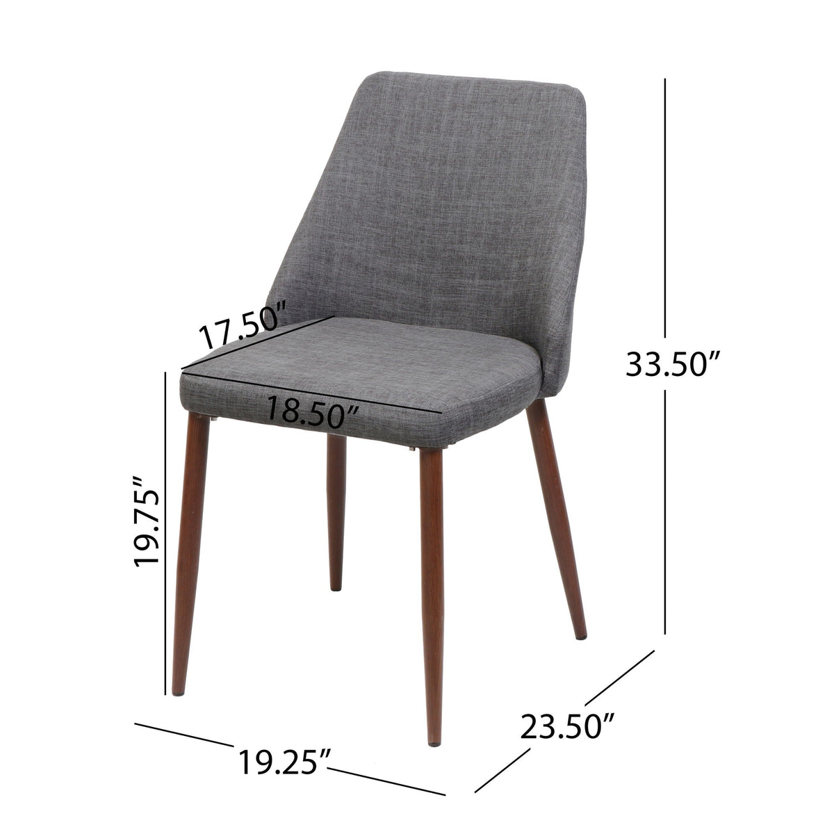 Modern Dining Chair with Iron Legs and Wood Finish - Dark Gray or Light Brown, photo 3 of 8