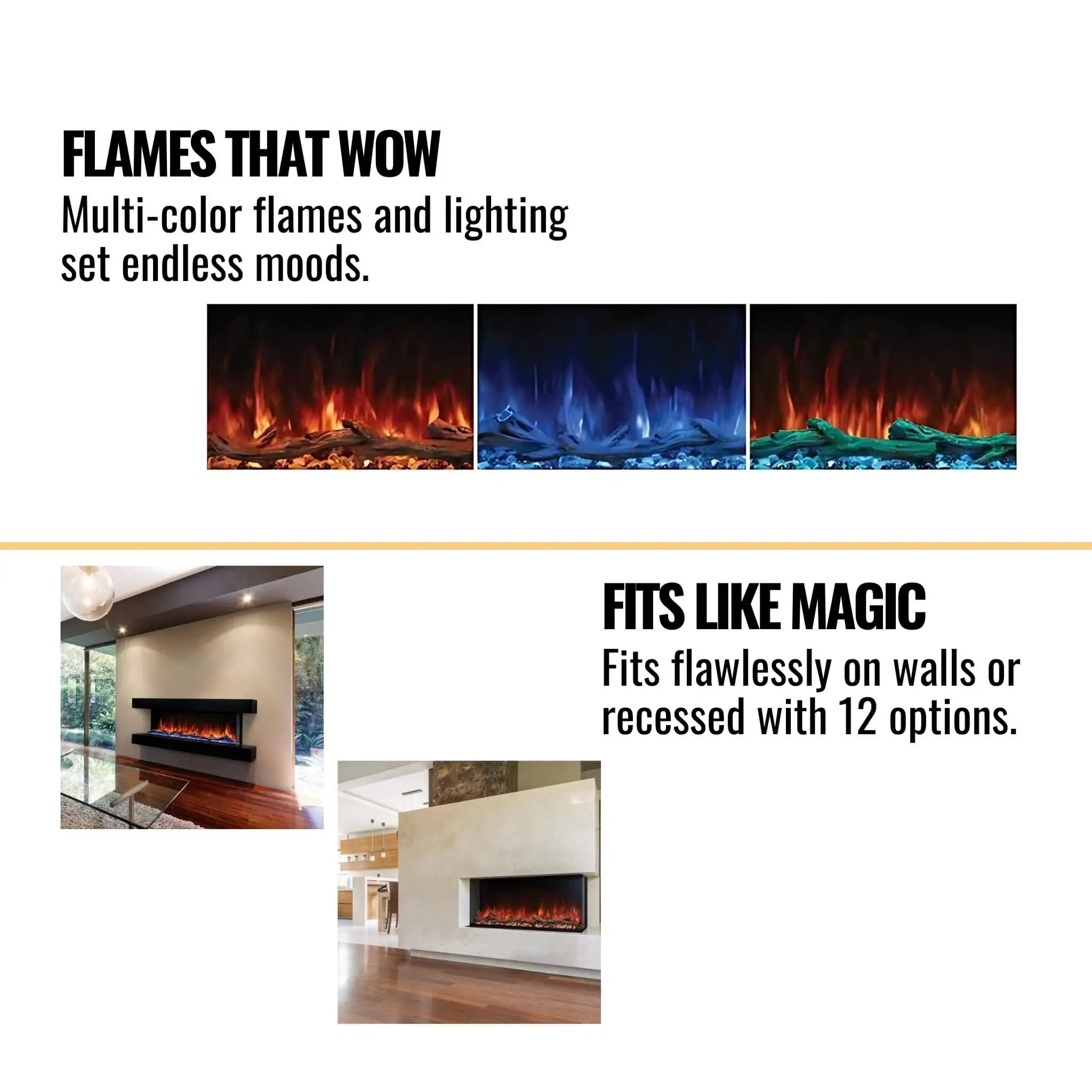 Modern Flames Landscape Pro Multi 120-Inch Linear Multi-Sided Electric Fireplace [LPM-12016V2] (SAK32876) by SAKSBY WHOLESALE