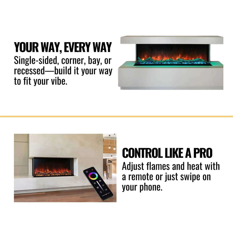 Modern Flames Landscape Pro Multi 44-Inch Linear Multi-Sided Built-In Electric Fireplace [LPM-4416V2] (SAK96355) by SAKSBY WHOLESALE
