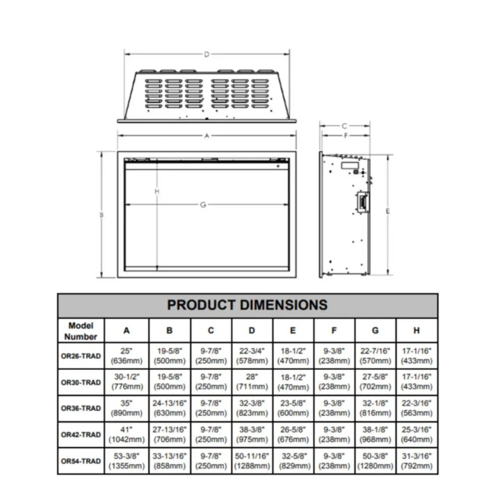 Modern Flames Orion Traditional 54-Inch Heliovision Electric Fireplace [OR54-TRAD] (SAK74620) by SAKSBY WHOLESALE