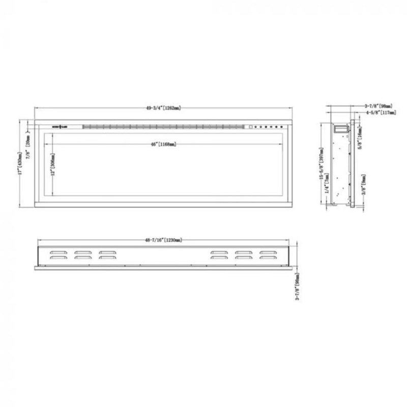Modern Flames Spectrum Slimline 50-Inch Wall Mount Linear Electric Fireplace [SPS-50B] (SAK69230) by SAKSBY WHOLESALE