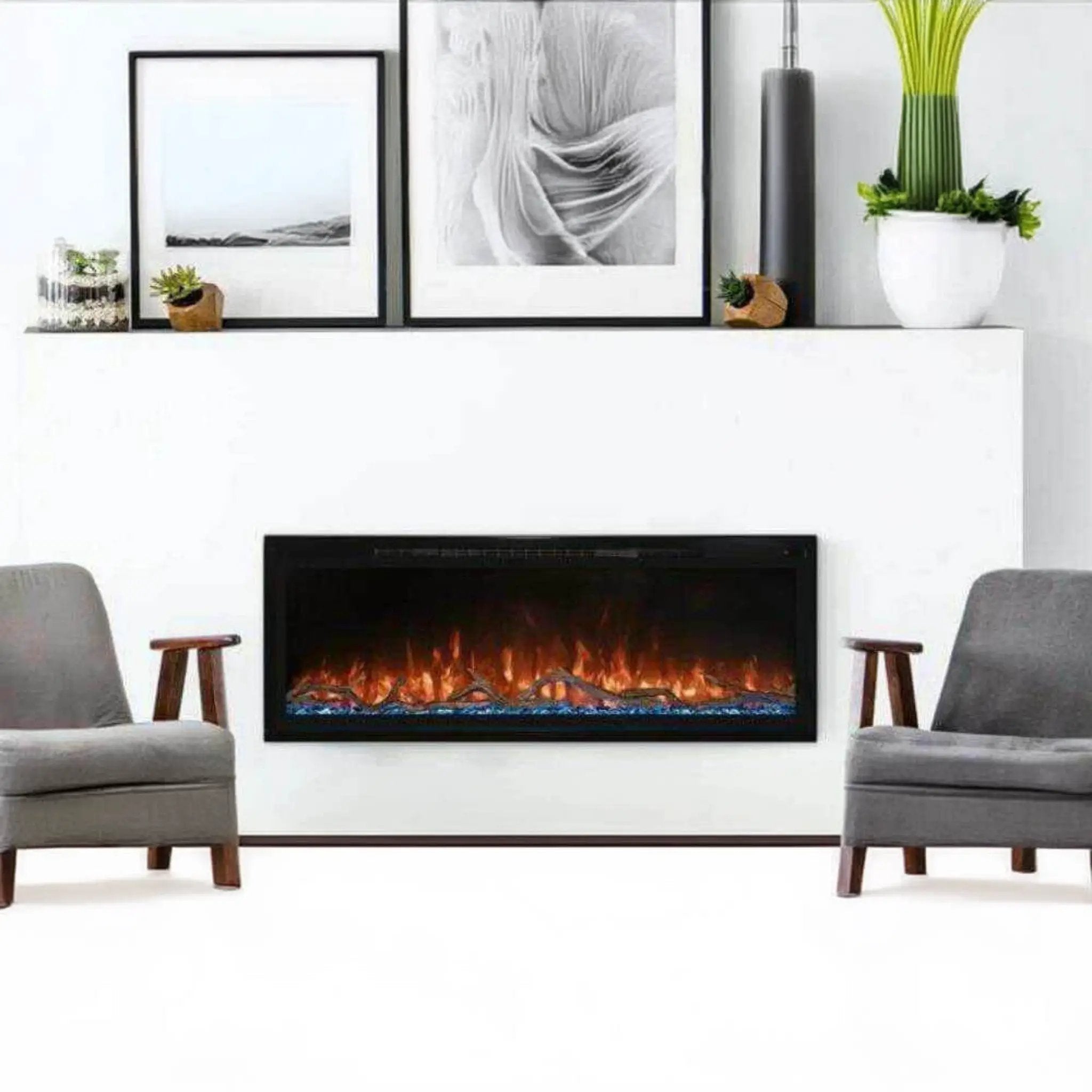 Modern Flames Spectrum Slimline 60-Inch Built-In Linear Electric Fireplace [SPS-60B] (SAK81537) by SAKSBY WHOLESALE