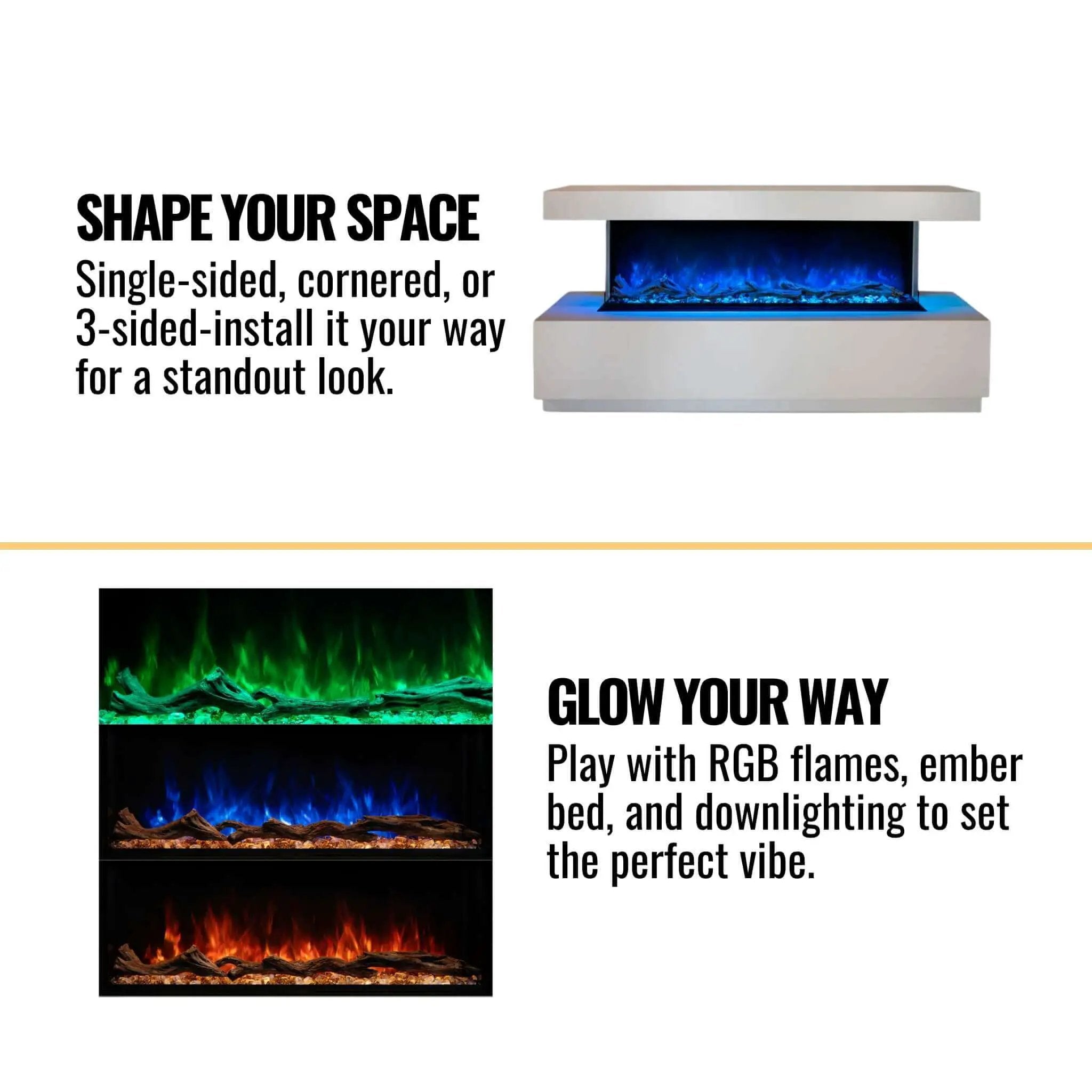 Modern Flames Landscape Pro Multi 44-Inch Linear Multi-Sided Electric Fireplace [LPM-4416] (SAK12502) by SAKSBY WHOLESALE