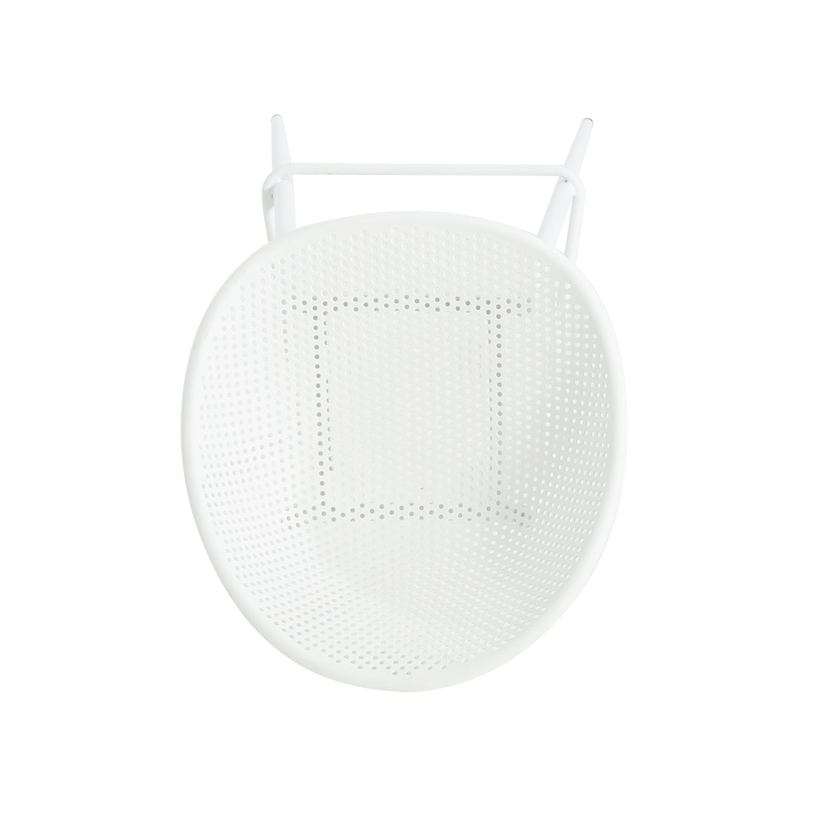 Modern Gable Outdoor Barstool Set of 2 with Perforated Design - White, photo 10 of 13