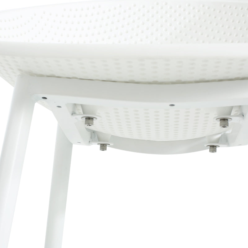 Modern Gable Outdoor Barstool Set of 2 with Perforated Design - White, photo 13 of 13