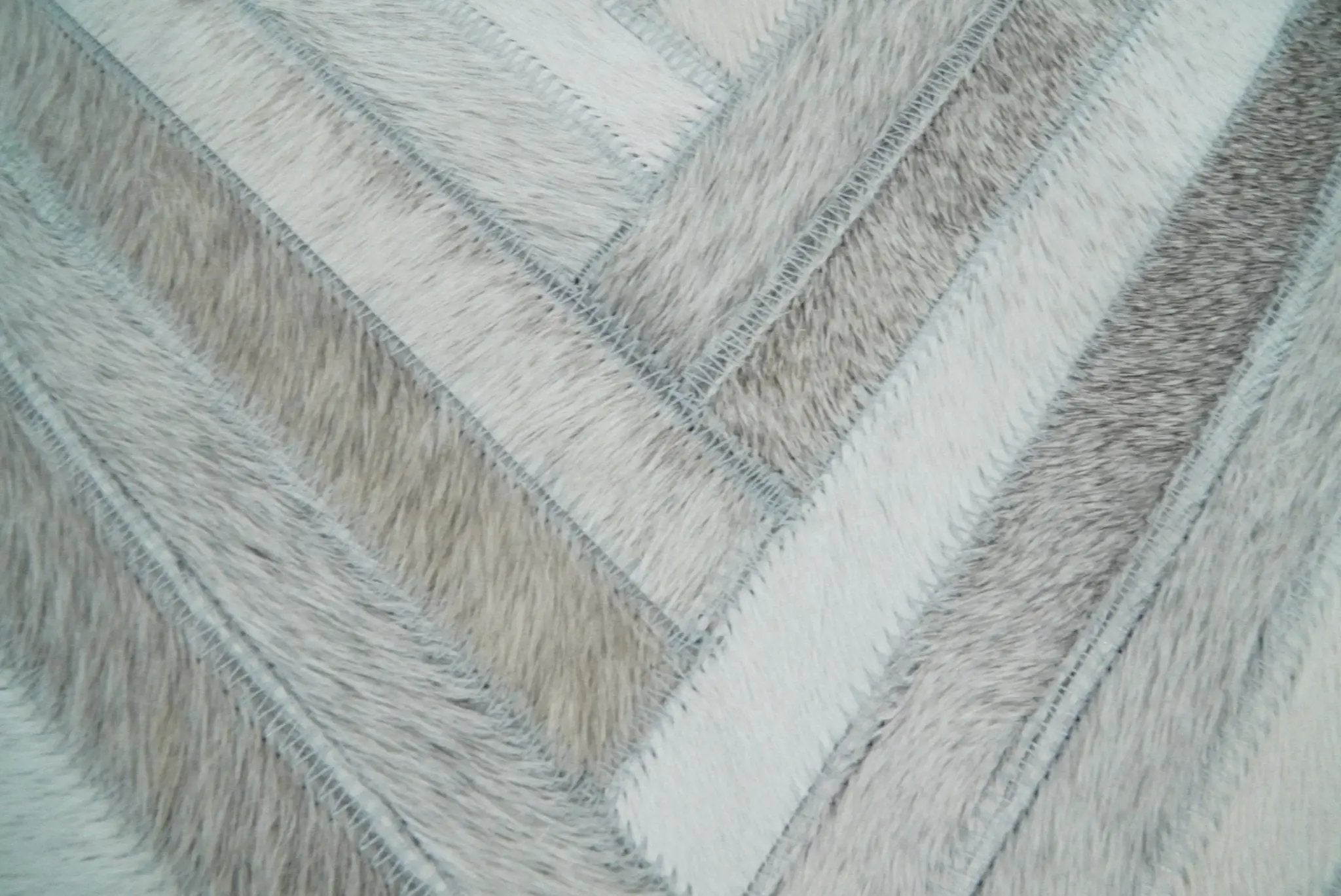 Modern Geometric Silver and Ivory Striped Genuine leather Pillow, Cushion | PL18 by The Rug Decor