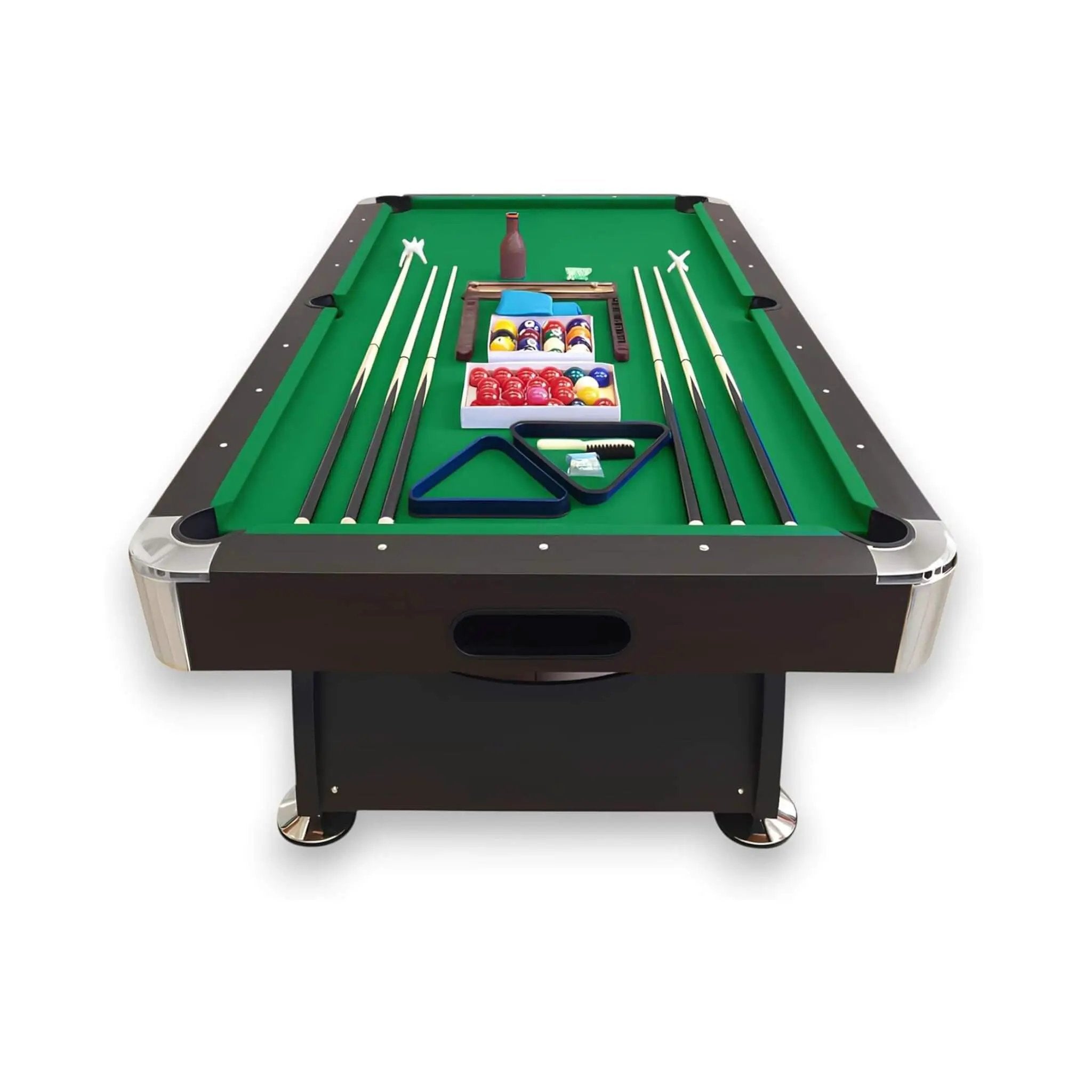 8FT Modern Green Felt Billiard Pool Table With Automatic Ball Return And Accessories Kit (SAK24870) by SAKSBY WHOLESALE