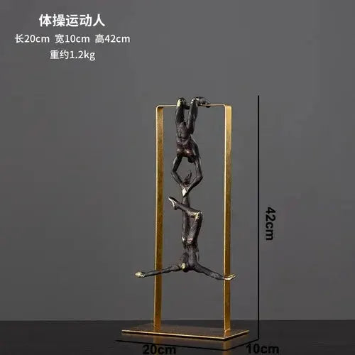Modern Gymnast Statue Bronze Abstract Figure for Your Home or Office by House Of Avana