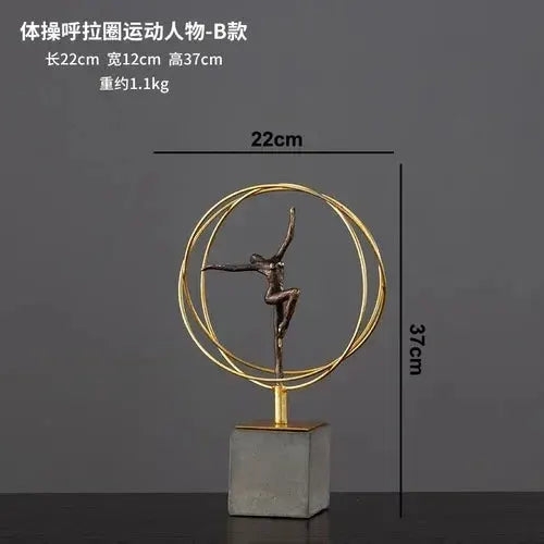 Modern Gymnast Statue Bronze Abstract Figure for Your Home or Office by House Of Avana