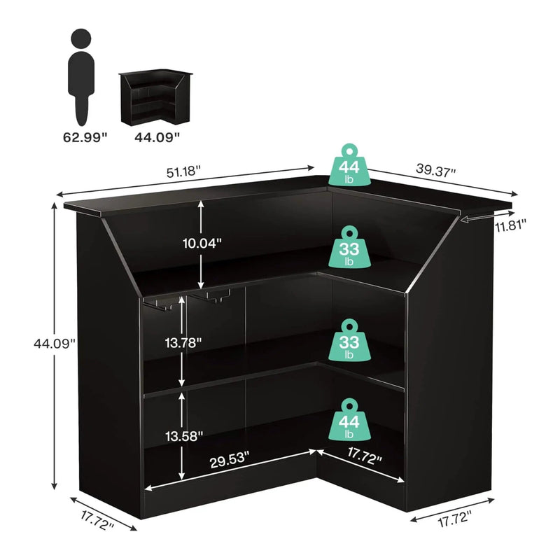 Velmor Modern L-Shaped Reception Desk With Storage Shelves (SAK81036) by SAKSBY WHOLESALE