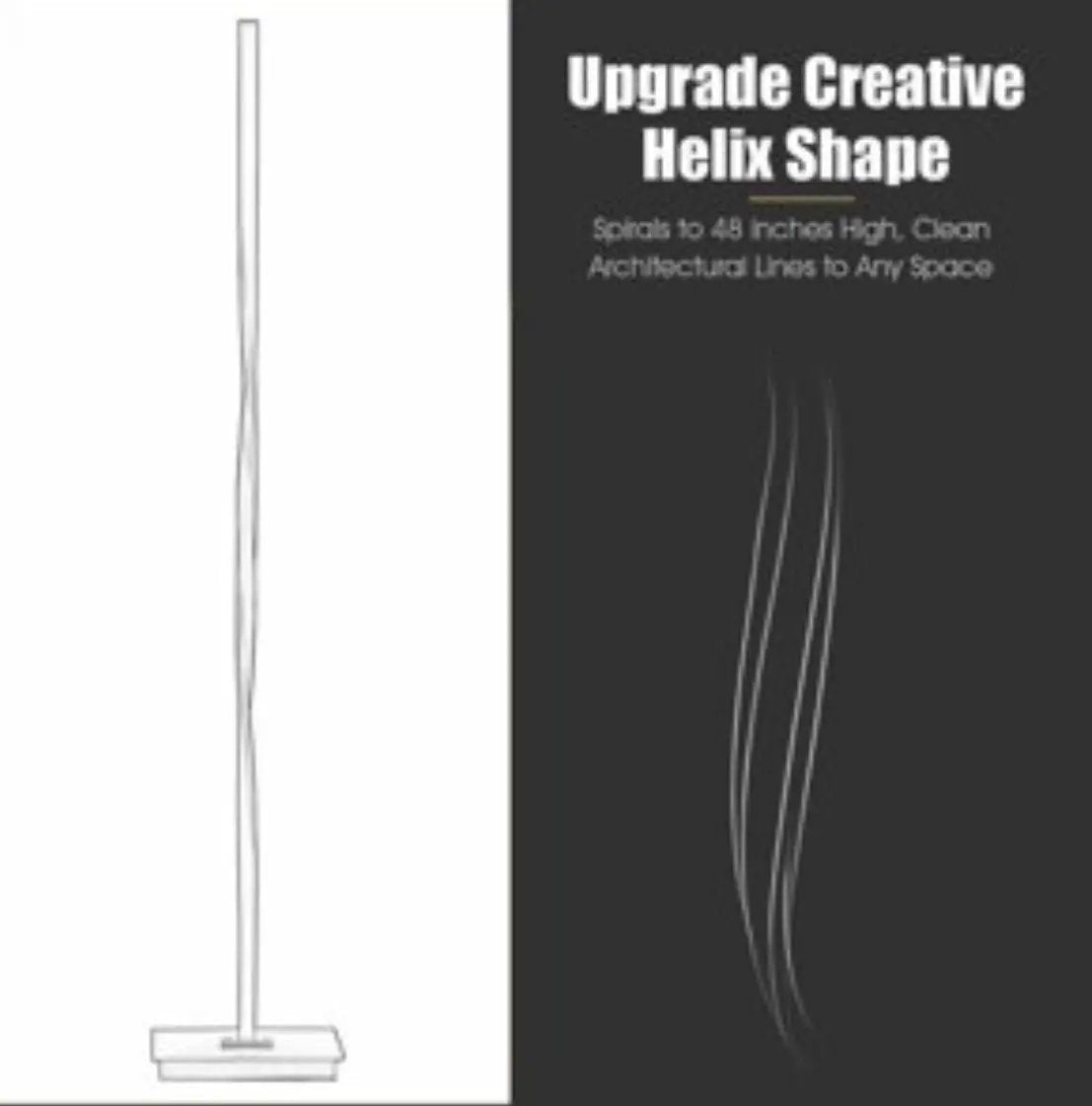Modern LED Floor Lamp for Living Room Bright Lighting - 48" Tall Light-Dimmable by Outdoor Solar Outlet