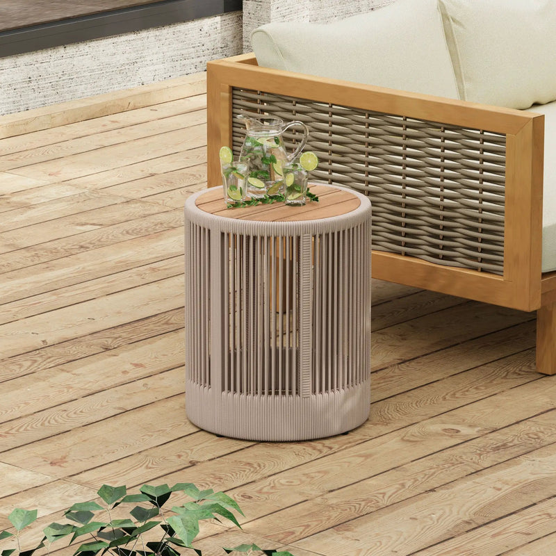 Alora Modern Rustic Coffee Table & Side Table With Woven Rope Design (SAK56739) by SAKSBY WHOLESALE