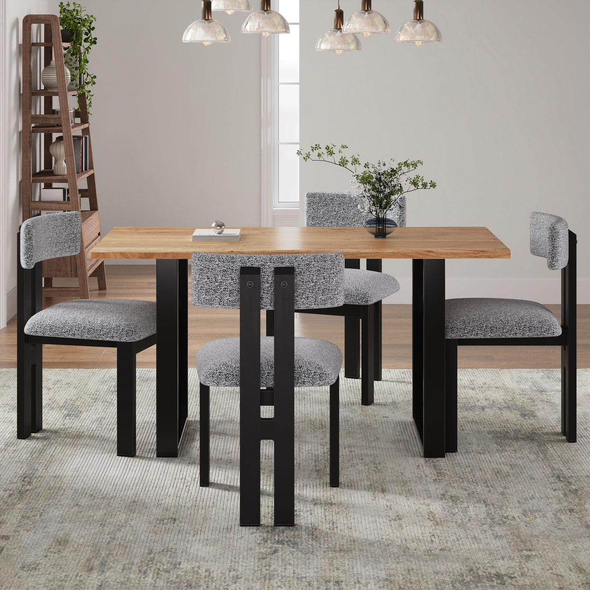 Modern Upholstered Armless Dining Chairs with Metal Legs - Multiple Colors, photo 10 of 12