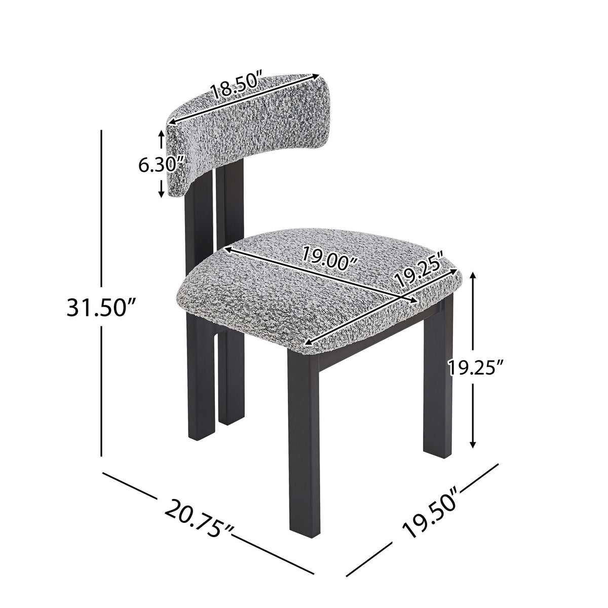 Modern Upholstered Armless Dining Chairs with Metal Legs - Multiple Colors, photo 12 of 12