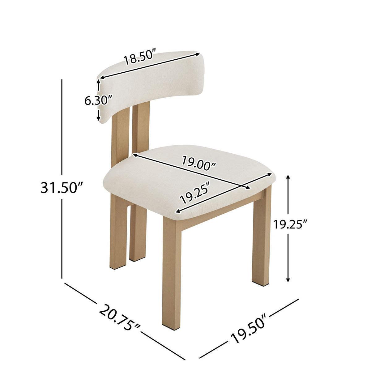 Modern Upholstered Armless Dining Chairs with Metal Legs - Multiple Colors, photo 5 of 12