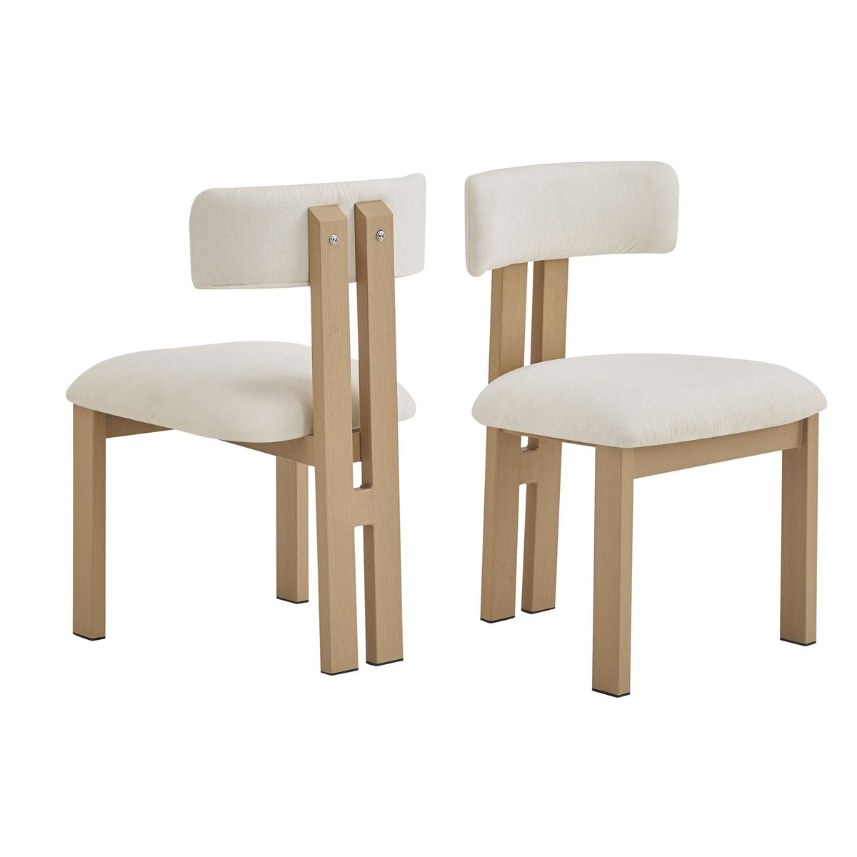 Modern Upholstered Armless Dining Chairs with Metal Legs - Multiple Colors, photo 2 of 12