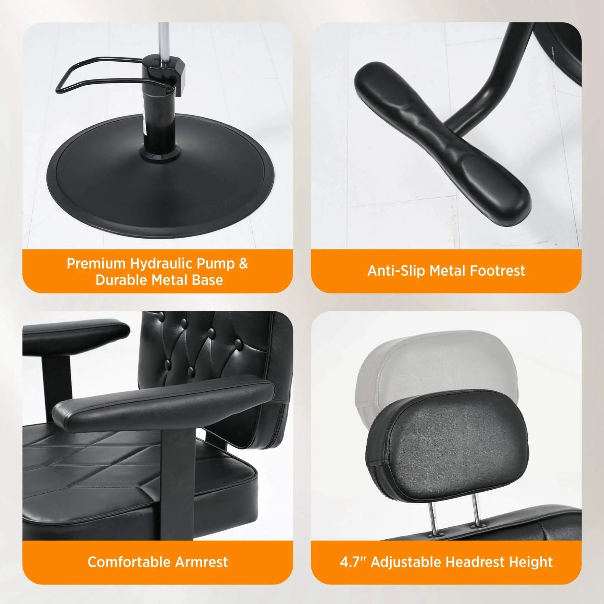 Modern Vintage Hydraulic PU Leather Reclining Barber Chair (SAK59102) by SAKSBY WHOLESALE