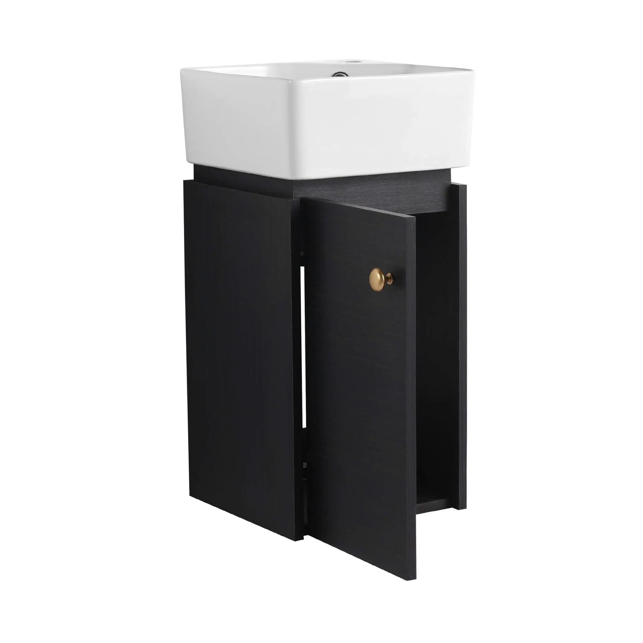 Nuvia Modern Wall-Mounted Bathroom Vanity With Ceramic Sink And Soft Close Door (SAK05214) by SAKSBY WHOLESALE