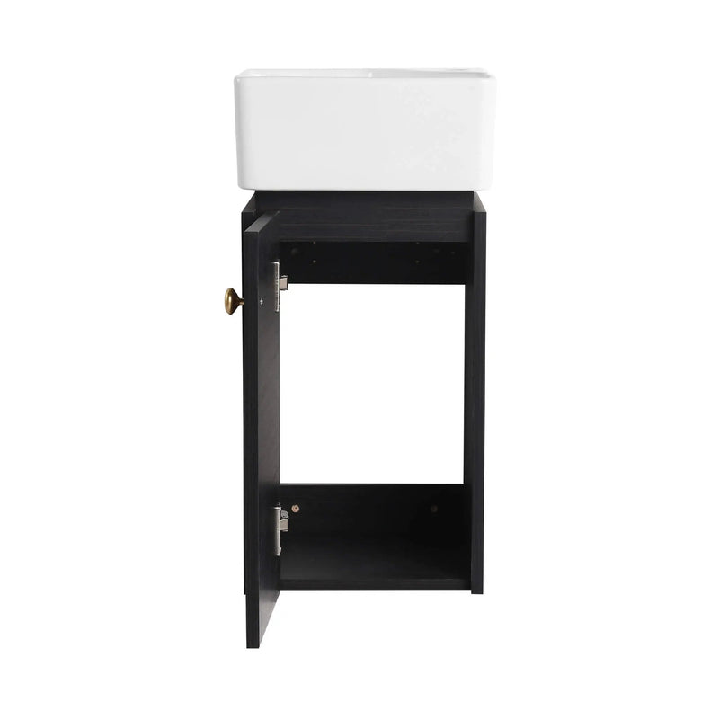 Nuvia Modern Wall-Mounted Bathroom Vanity With Ceramic Sink And Soft Close Door (SAK05214) by SAKSBY WHOLESALE