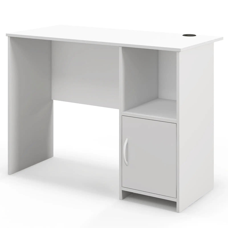 Modern Computer Desk with Cabinet-White by DirectDeals