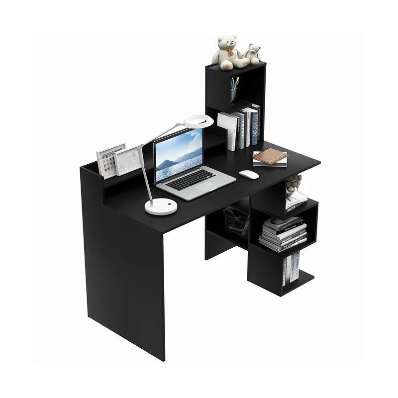 Modern Computer Desk with Storage Bookshelf and Hutch for Home Office by DirectDeals