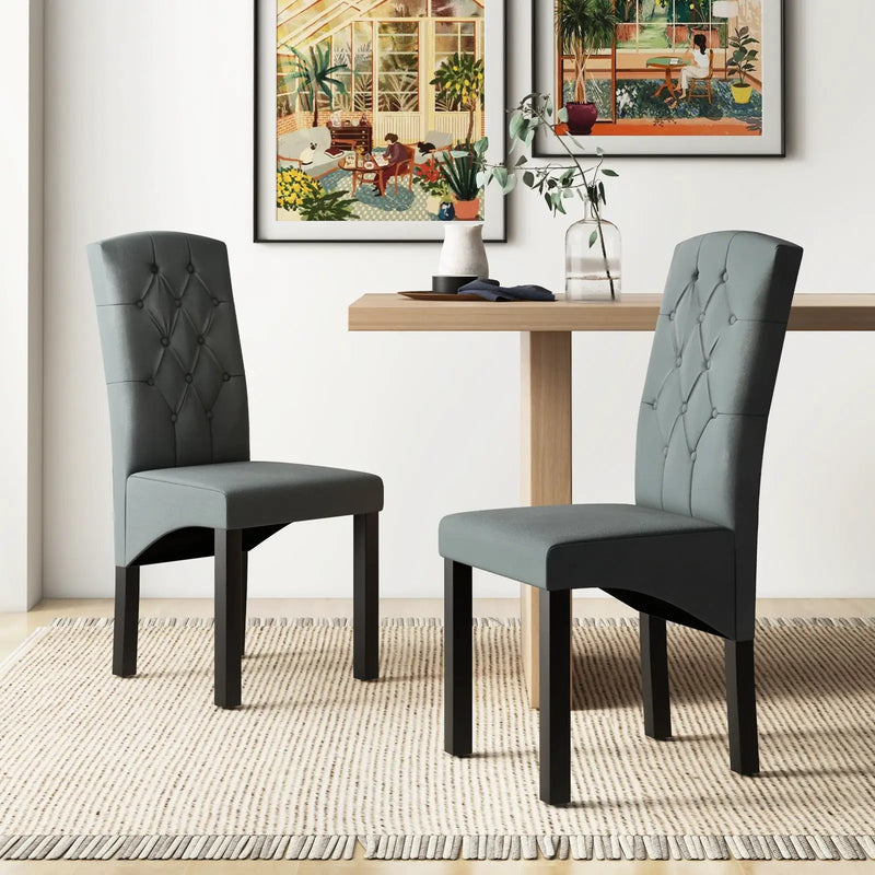 Modern Dining Chair with High Backrest High-density Sponge Cushion by DirectDeals