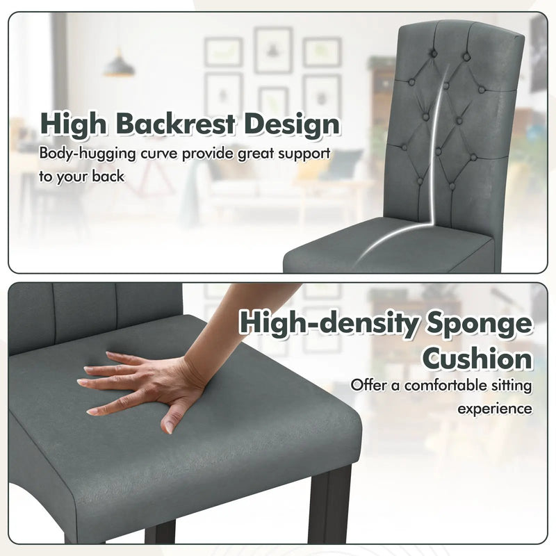 Modern Dining Chair with High Backrest High-density Sponge Cushion by DirectDeals
