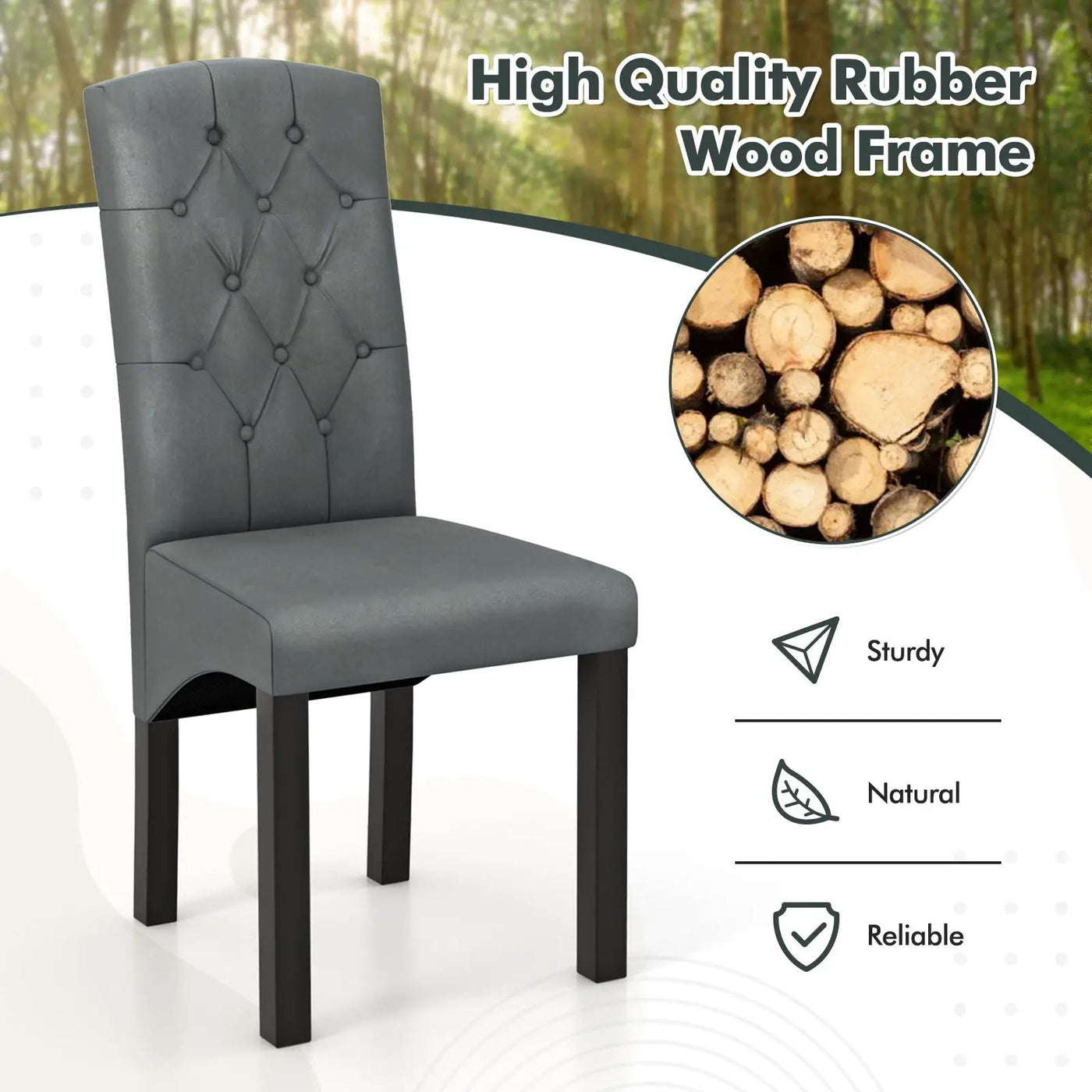 Modern Dining Chair with High Backrest High-density Sponge Cushion by DirectDeals