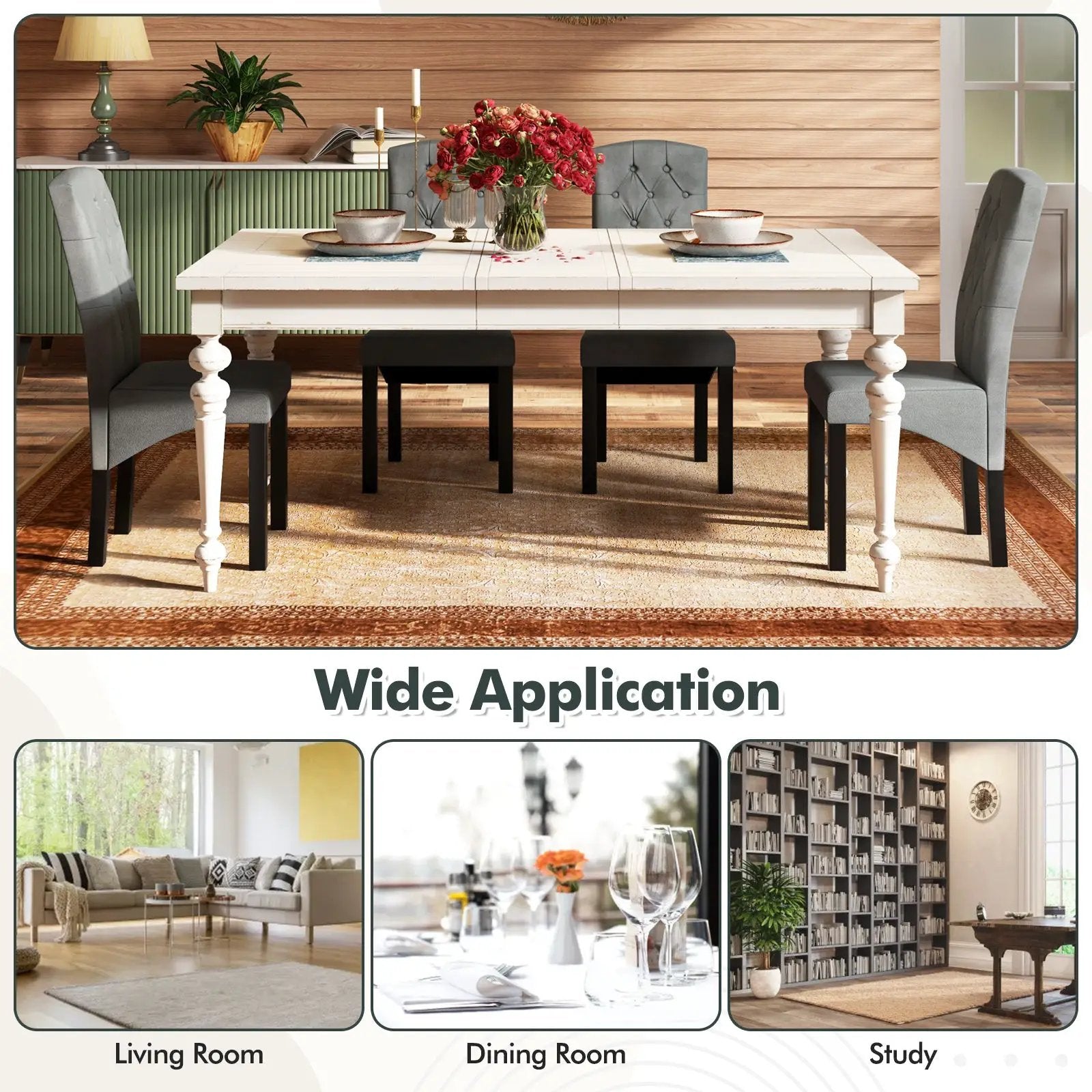Modern Dining Chair with High Backrest High-density Sponge Cushion by DirectDeals
