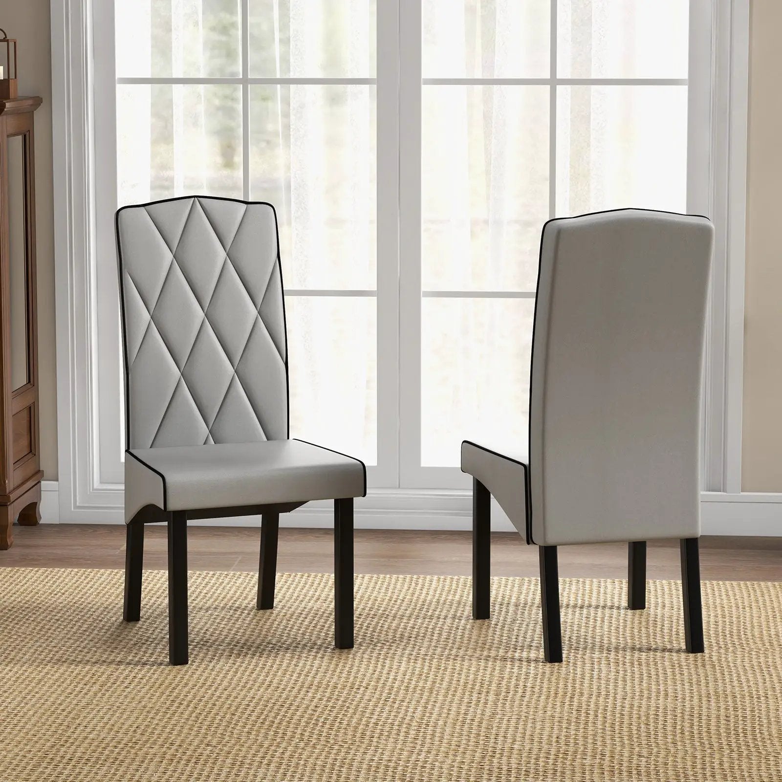 Modern Dining Chair with High Backrest High-density Sponge Cushion by DirectDeals