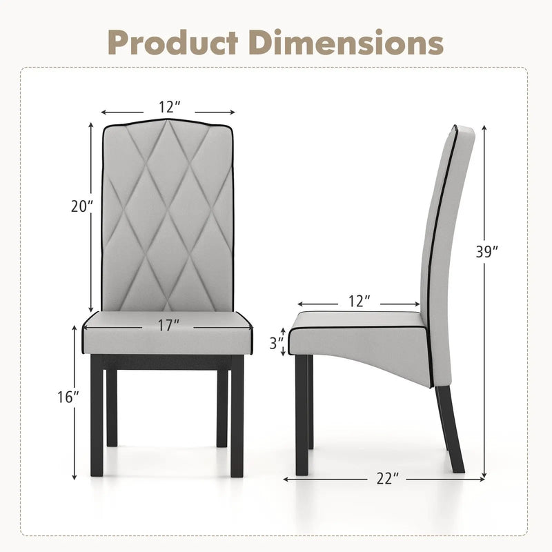 Modern Dining Chair with High Backrest High-density Sponge Cushion by DirectDeals