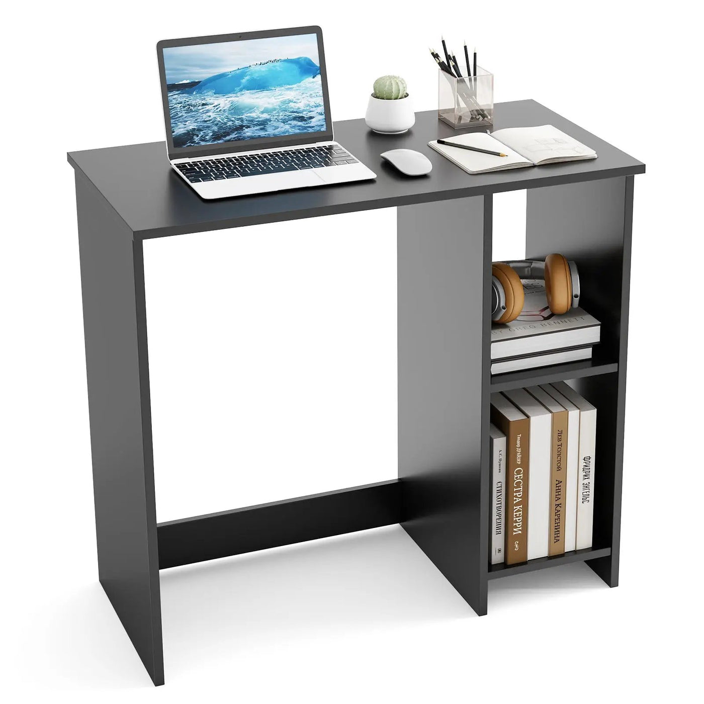 31.5 Inch Modern Home Office Desk with 2 Compartments by DirectDeals