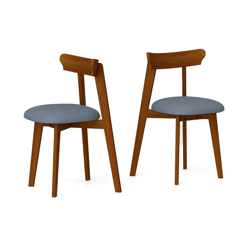 Mid-Century Modern Kitchen Chairs with Rubber Wood Frame and Padded Seat-Walunt by DirectDeals