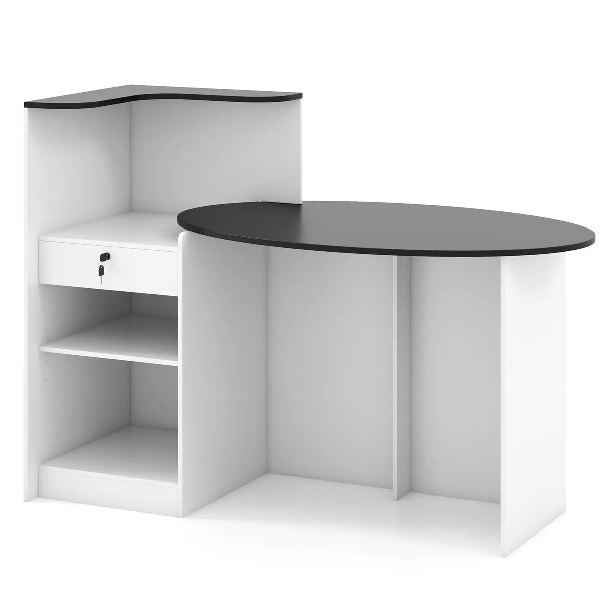 Modern Reception Desk Front Counter Desk with Oval Tabletop by DirectDeals