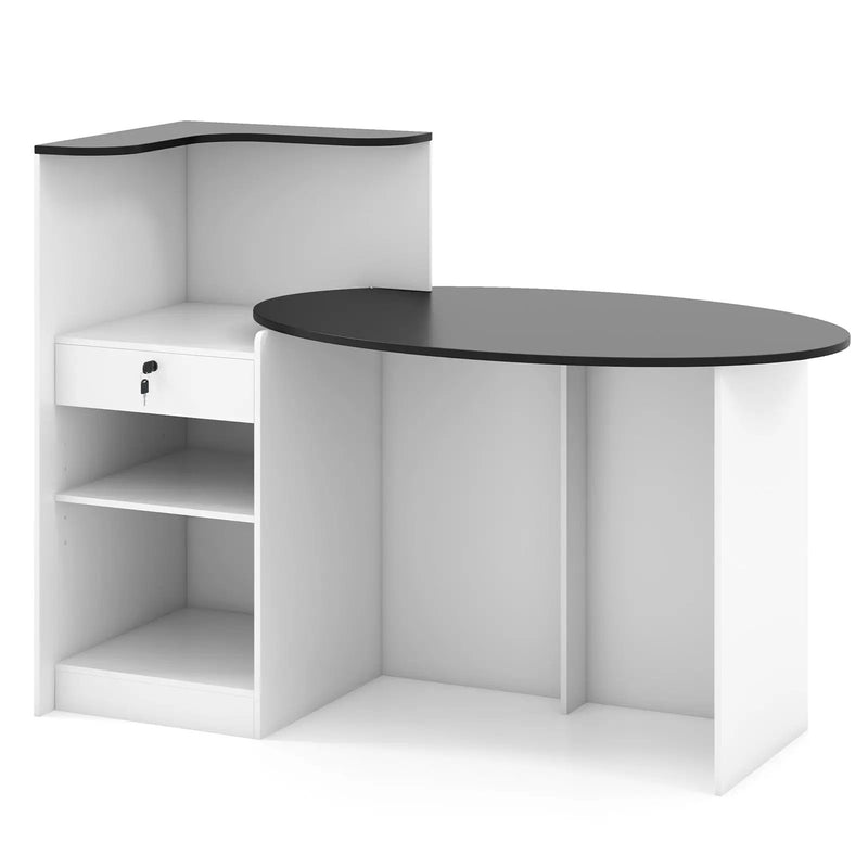 Modern Reception Desk Front Counter Desk with Oval Tabletop by DirectDeals