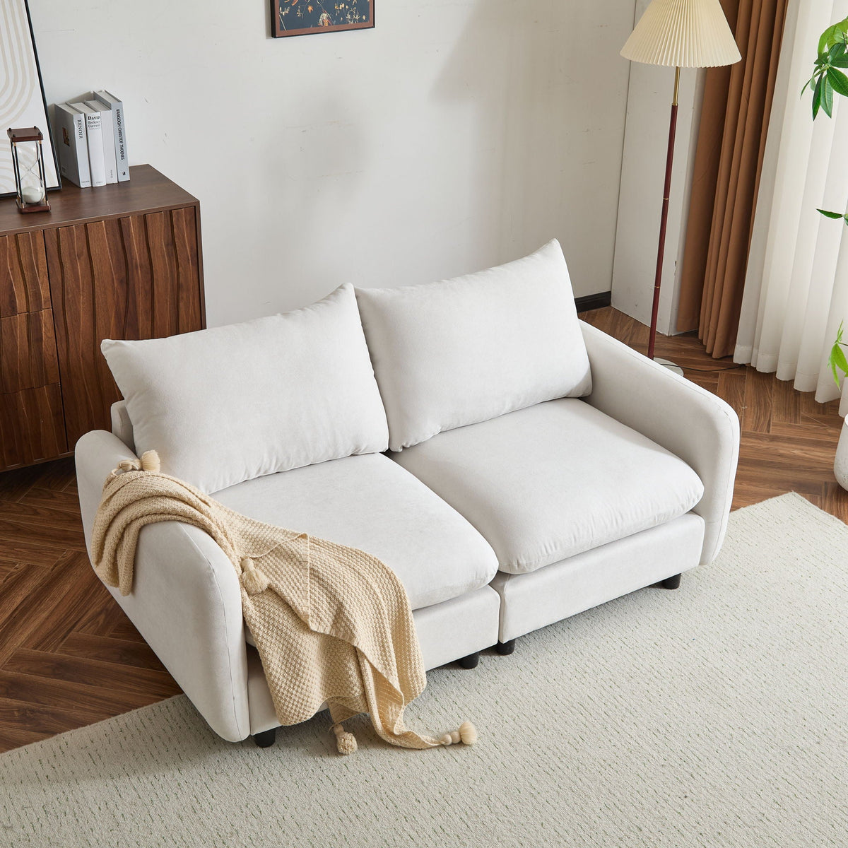 Modular Free Combination Sectional Sofa Couch with Solid Wood Frame - White, photo 6 of 16
